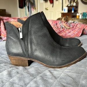 Lucky Brand Brennon Ankle Boots size 8.5 Black Leather